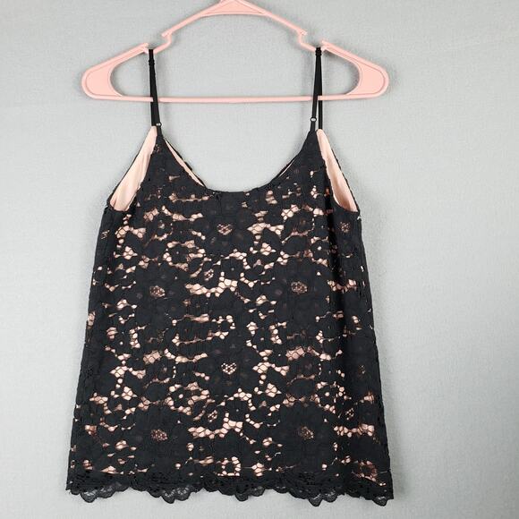 Aritzia Babaton Size XXS Lace Overlay Camisole Tank Top Black Modern Elegant - Picture 9 of 10